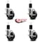 Service Caster 4'' Phenolic Swivel 1-3/4'' Expanding Stem Caster Set with Brake, 4PK SCC-EX20S414-PHS-TLB-134-4 - alternate 4